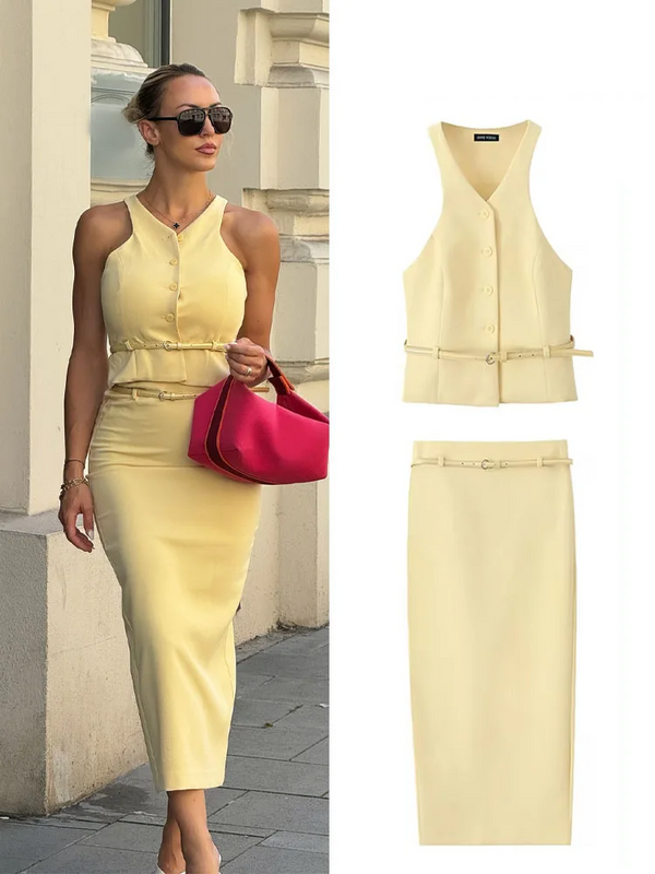 Conjunto Feminino Elegante Alfaiataria Moderna Paris