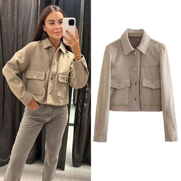 Jaqueta Feminina Cropped Moderna Babi