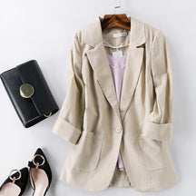 Blazer Feminino Moderna Alfaiataria em Linho Comfy