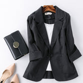 Blazer Feminino Moderna Alfaiataria em Linho Comfy