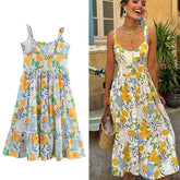 Vestido Midi Estampa Floral de Alças Moderna Florence