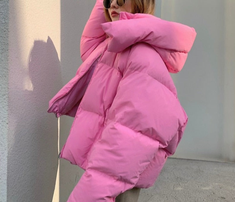 Jaqueta Puffer Feminina Rosa Tokyo Barbiecore