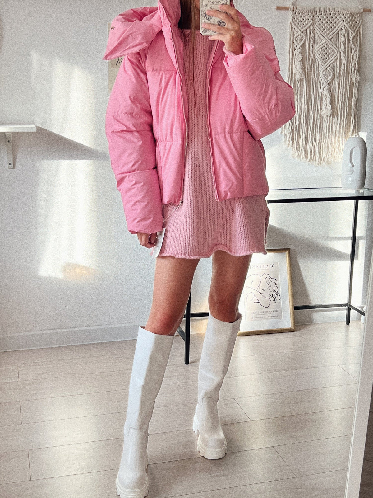 Jaqueta Puffer Feminina Rosa Tokyo Barbiecore