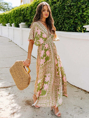 Vestido Longo Estampado Moderna Estilo Boho