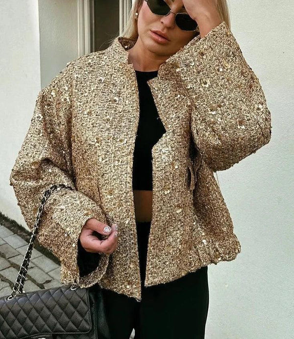 Jaqueta Feminina Fashion Dourada - Moderna Glam