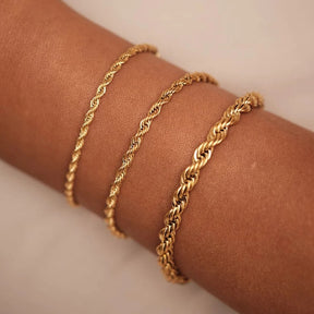 Pulseira Cordão Baiano Banhado em Ouro Moderna Glam