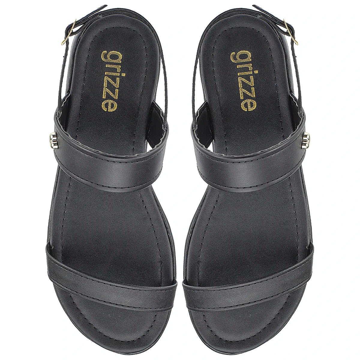 Sandália Feminina Preta Flatform Confortável Moderna Giza