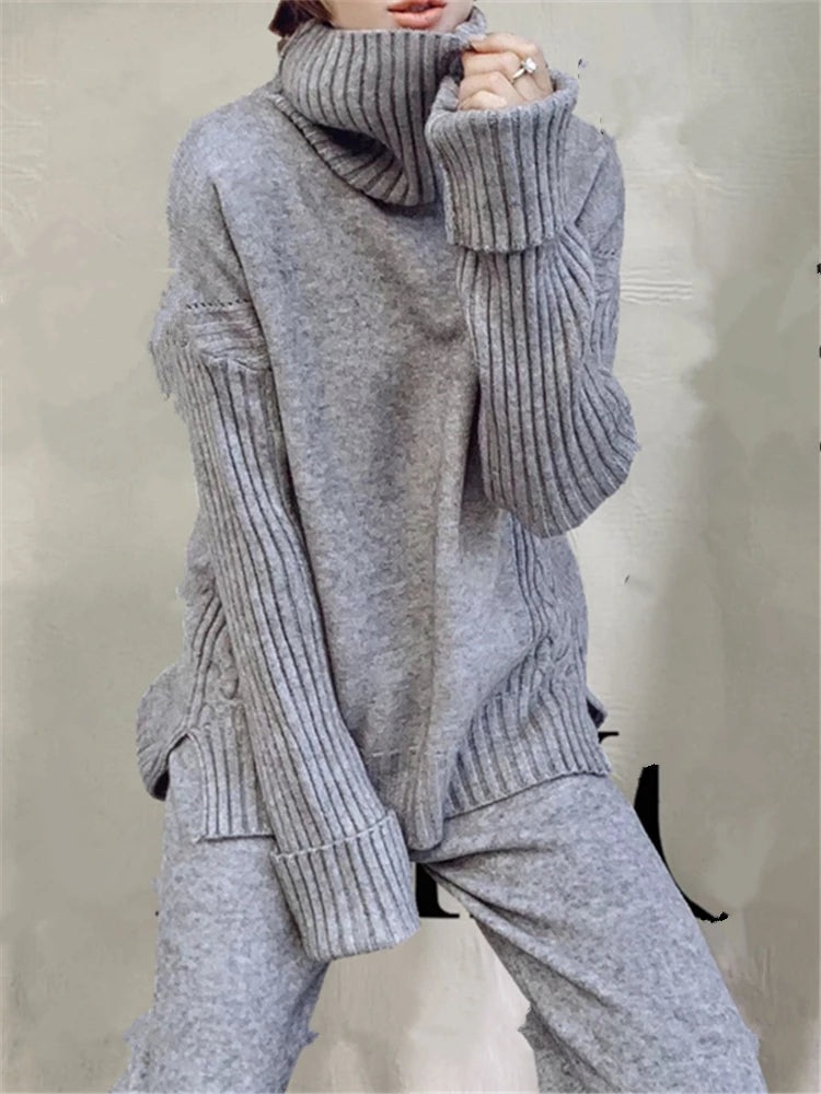 Conjunto Feminino de Inverno Elegante Tricot - Helály