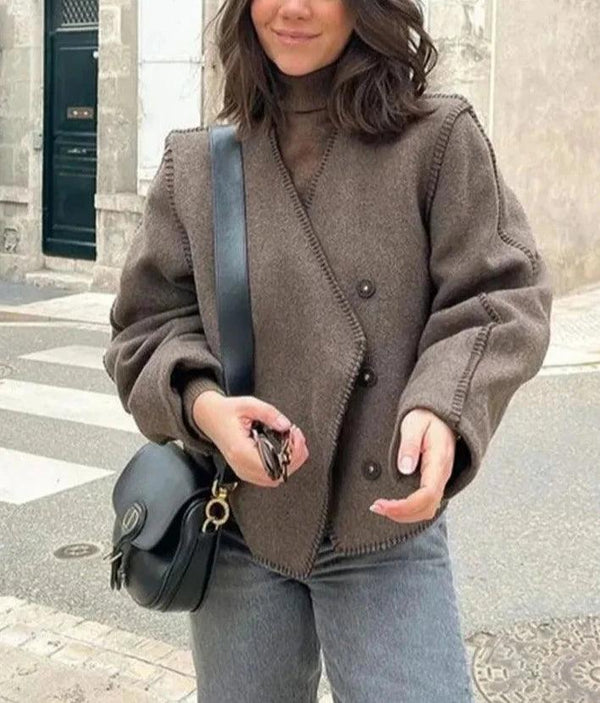 Casaco Feminino de Inverno Moderna Vintage
