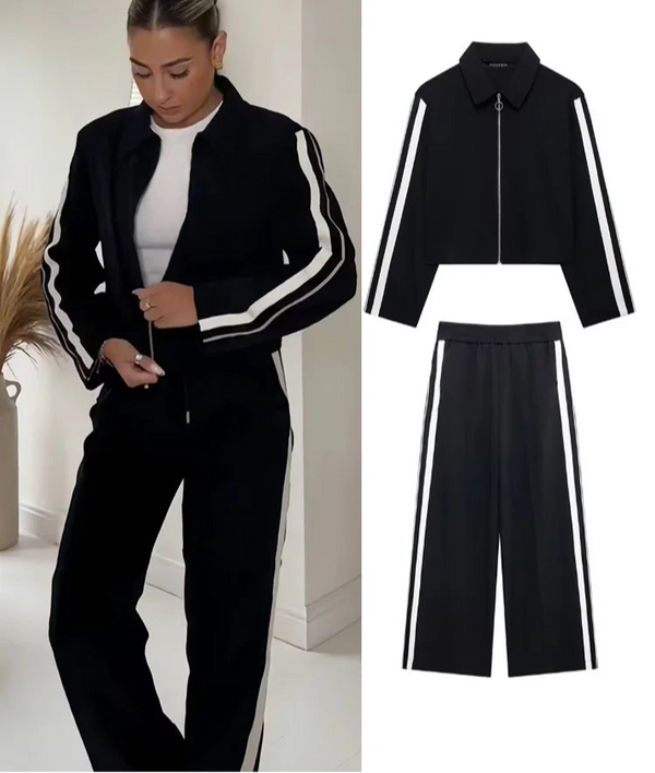 Conjunto Feminino Casual Esportivo Jaqueta e Calça Moderna Aura