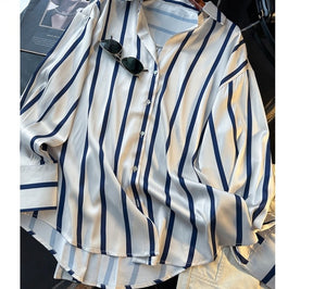 Camisa Feminina Manga Longa  Listrada Cetim